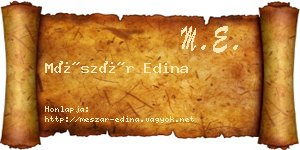 Mészár Edina névjegykártya